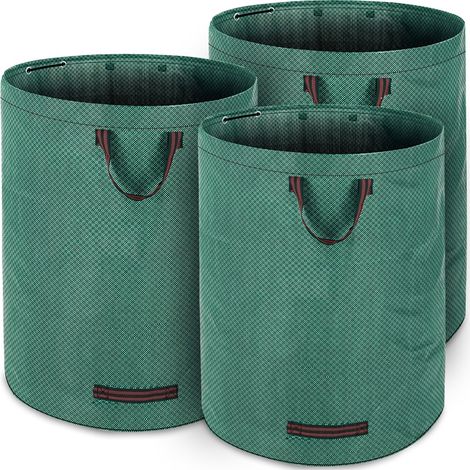 GARDEBRUK® Sacos para Desechos de Jardín 280L hasta 50Kg 77x67 3 Asas Bolsa de Jardinería Plegable Doble Costura Hidrófuga 2x Laubsack (de)