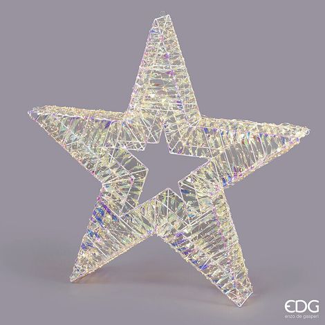 EDG Enzo De Gasperi Decoro Stripes Stella di Natale 2400 Microled D 100 Cm L 14 Cm Natural