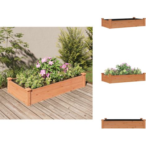 Lit surélevé de jardin doublure 120x60x25 cm bois massif sapin - Lit Surélevé - Jardin - Bac À Plantation - Potager - Bois Massif (1/5)