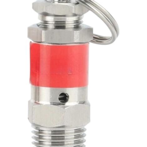 1 - Soupape De Décharge - Acier Inoxydable 304 - Filetage Mâle BSPT 1/8 Et 1/4 - Pression Réglable 0,5-10 Bar - Pour Compresseurs D'Air - Argent - 2,5x1,5cm (1/3)