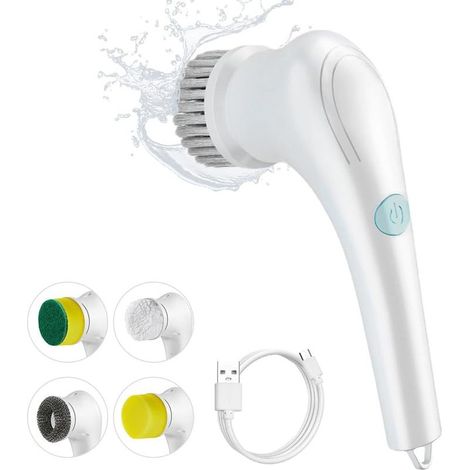 Brosse Nettoyage Electrique,Brosse électrique Nettoyage,IPX7 Imperméable,Brosse Menage Electrique,Brosse Electrique Nettoyage Rotative pour Brosse à Chaussures,Voiture (1/5)