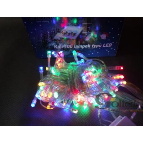 Set di 100 luci natalizie a LED, multicolore, impermeabili, per uso interno ed esterno, con programmatore a 8 funzioni, lunghezza 5 m, distribuzione polacca (1/2)