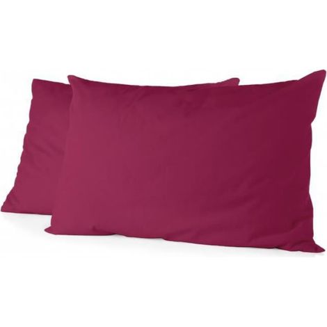 Taie Doreiller - 100% Coton - 50x70 Cm - Volant Plat Pique - Fermeture Rabat Portefeuille - Lot De 2 (1/3)
