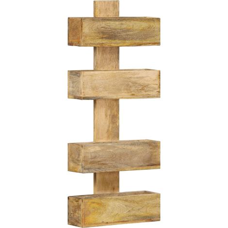 Portariviste a Parete 30x11x72 cm in Legno Massello di Mango vidaXL