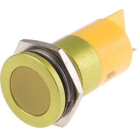 Voyant LED lumineux Jaune RS PRO, dia. 22mm, 220V c.a., IP67 ( Prix pour 1 ) (1/2)
