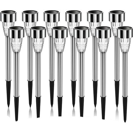 Lampes solaires de jardin, 12PCS Lampe Solaire au Sol Etanche IP65, Lumière Solaire Décoration Eclairage pour Chemins Terrasse Pelouse (1/4)