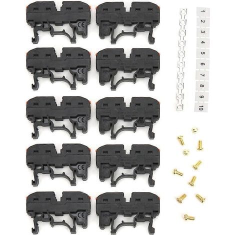 10 Stück 11 28AWG PCT-211 Universal-Drahtverbinder-Klemmenblock mit Loch (Schwarz) (1/4)