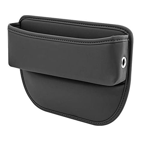 Organisateur Voiture, Stockage d'écart de Siège de Voiture, poche de console de siège avant en cuir PU, pour Téléphones Mobiles Clés Cartes Lunettes Portefeuilles, Noir (1/5)
