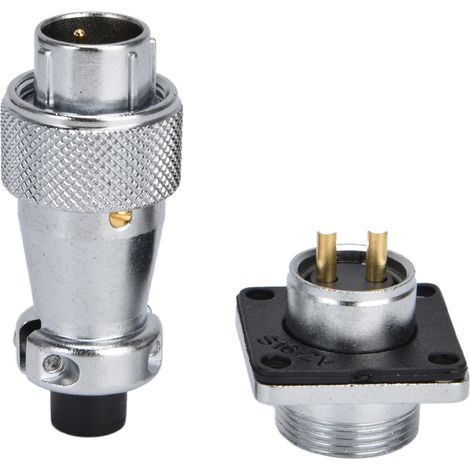 Connecteur aéronautique WS16 à 2 broches en métal, étanche, en alliage de zinc, 500 V CA. (1/5)