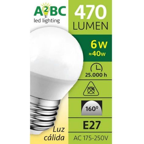 Ampoule - Ampoule Led - Ampoule Halogene - CristalRecord - Pack 2 Ampoules LED A2BC 6W E27 (3000ºK) (1/2)