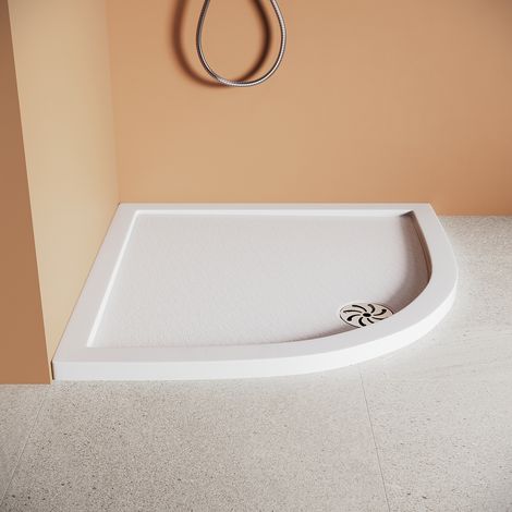 SONNI Duschwanne Eingebettete Duschplatte SMC Anti Rutsch Quick Drainage Design, Viertelkreis 800x800 mm, mit Ablaufgarnitur (1/5)