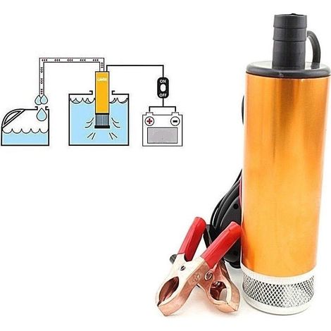 Pompa Travaso Elettrica sommersa aspira Carburante ACQUA OLIO 12V AUTO BARCA (1/2)