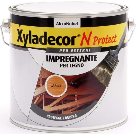 Xyladecor N PROTECT Fondo Impregnante per Legno Esterno a base solvente, Protettivo e Decorativo, Pronto Uso, colore LARICE 2,5L, 2.5 L (1/5)