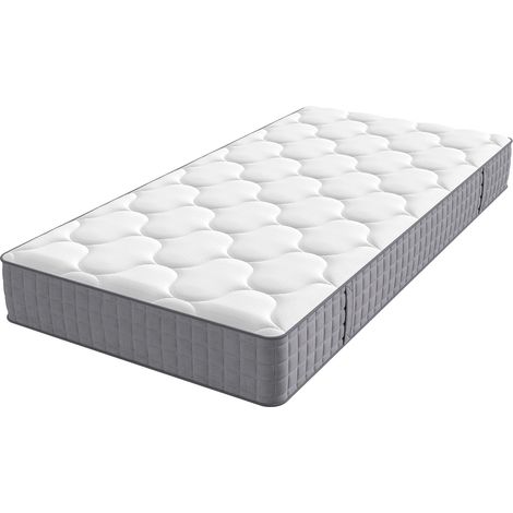 Matelas à ressorts ensachés de 25 cm de hauteur, matelas à ressorts 7 zones, matelas ergonomique, fermeté H3, 90x200cm et disponible dans de nombreuses autres tailles. (1/5)