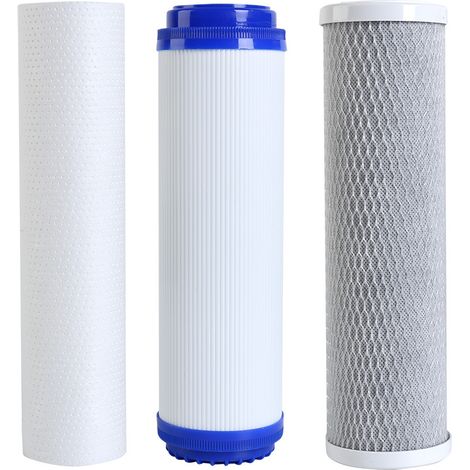 Cartucce filtranti per acqua in cotone PP per set di filtri per purificatori domestici compressi per migliorare la filtrazione e ridurre i sedimenti (set di tre)