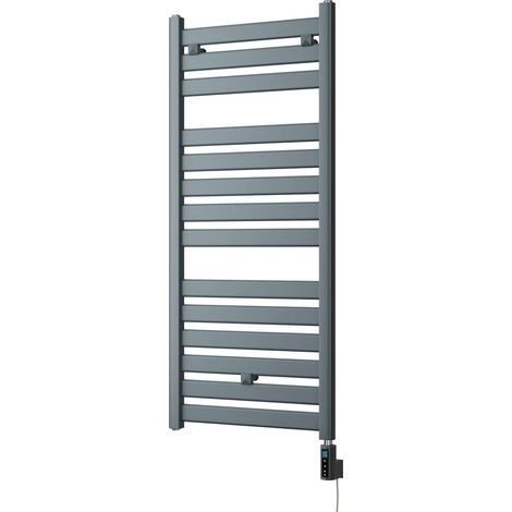 Capri - Anthracite Electric Towel Rail H1147mm x W500mm Straight 600w Thermostatic WIFI