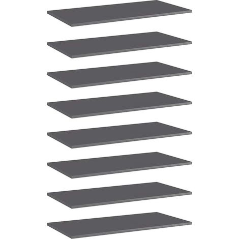 vidaXL Bookshelf Boards 8 pcs High Gloss Grey 80x40x1.5 cm (1/5)