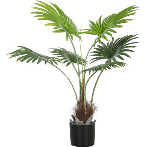 94cm Artificial Palm Tree with Realistic PEVA Leaves and Coconut Coir, Perfect Fake Plant for Home and Office Decoration (1/5)