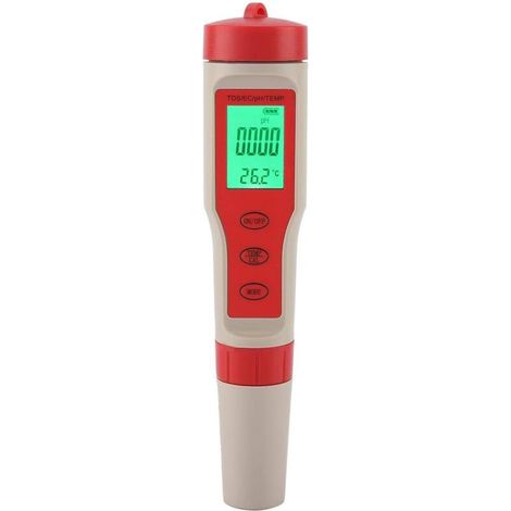 Testeur PH Electronique, Testeur Eau Piscine 4 en 1, PH/TDS/EC/TEMP, PH Metre Haute Précision de Résolution 0.01, pour Eau Potable, Aquarium, Spas (1/4)