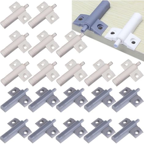 Sollbry 20 Pcs Cuisine Amortisseur de Porte Tampon Amortisseur Tiroir Matériau ABS Recyclable à Haute Résistance Réduisez le Bruit pour le Bureau/Armoires/Tiroirs et Portes (Blanc + Gris) (1/5)