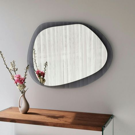 Miroir design organique cadre verre fumé 75 cm CODY (1/5)