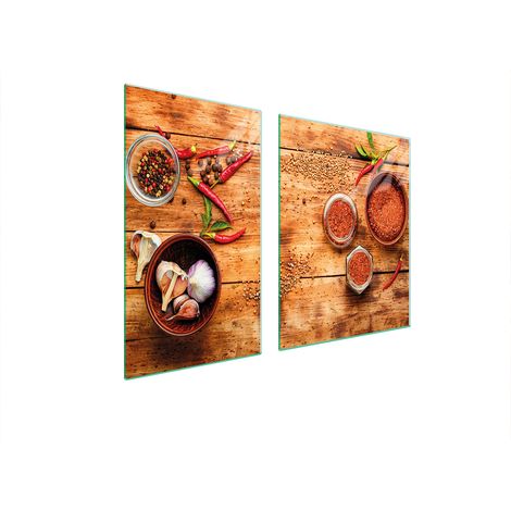 Assiette en verre et planche à découper 100x52 piment (1/5)