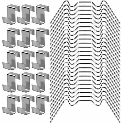 Kit de réparation de serre comprenant 100 clips de fixation en acier inoxydable pour vitres de serre (50 clips de fixation pour vitrage de serre + 50 clips de chevauchement en Z pour serre) (1/4)
