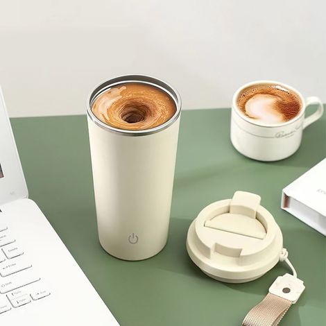 Tasse À Mélanger Électrique - Acier Inoxydable 316 - Auto-Mélange Magnétique - Pour Café Jus Smoothies - 400 ml - 1 Pièce (1/5)