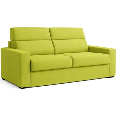 Zweisitzer-Schlafsofa Sonico, Abnehmbar, mit Stauraum, Made in Italy, Klappöffnung, 200x95 cm Grün