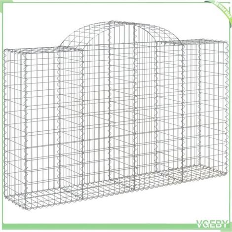 Panier de gabion arqué - FAFEICY - 153496 - 200x50x120/140 cm - Fer galvanisé - Fil 3,5 mm (1/4)