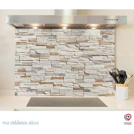 Fond de hotte : Mur pierre douce - Alu composite - 60 cm - 45 cm (1/5)