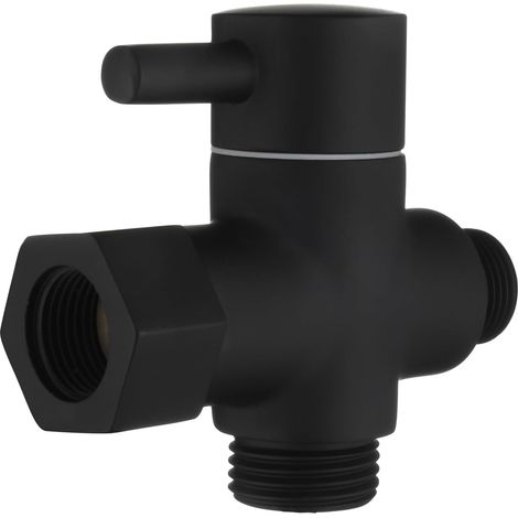3-Wege-Umstellventil aus Messing, 3/8-Zoll-12/17-Adapter für Toilettenwasserleitung, schwarz