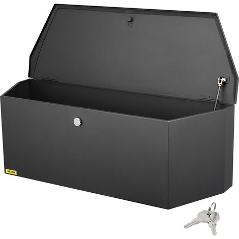 Coffre de timon de remorque, coffre à outils en acier au carbone, coffre de rangement robuste avec serrure et clés, coffre à outils utilitaire pour plateau de camionnette ou remorque de camping-car, 9 (1/5)