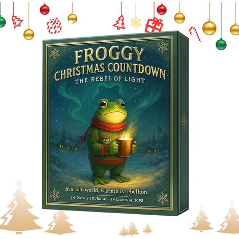 Calendrier de l'Avent Grenouille Ornement Décoratif en Acrylique 2D Pendentif de l'Avent à Thème Grenouille 24 Jours pour Maison Arbre de Noël Voiture Rétroviseur Fenêtre (1/5)