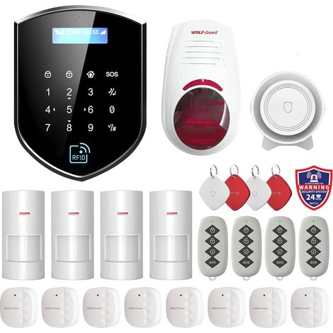 Système d'Alarme sans Fil WiFi 4G Connecté avec Sirène Extérieure 110dB Capteur de Porte et Fenêtre (1/5)