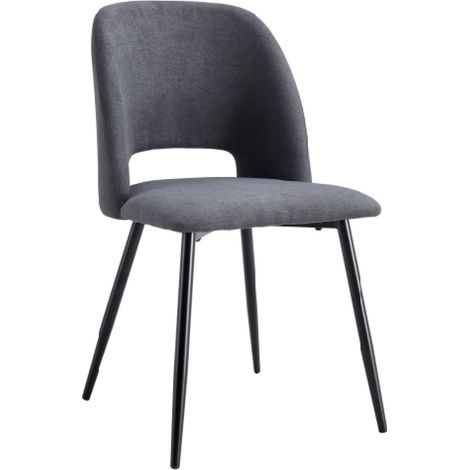 Home Heavenly® - Pack 2 sillas PRISTINA silla multiusos con patas metálicas, 58x86x50 cm.  Color: Gris (1/5)