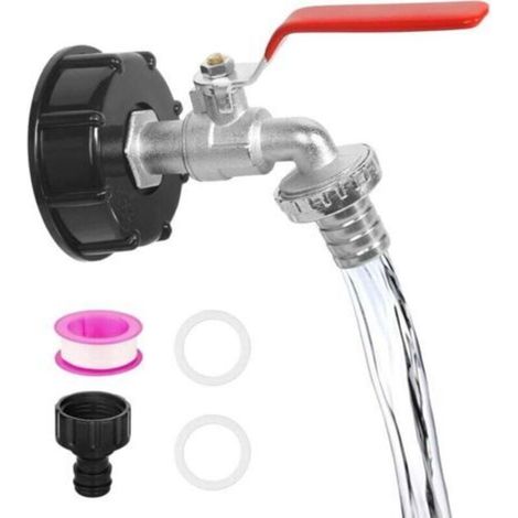 IBC-Ablassventil, 1/2 Zoll, für 1000-Liter-Regenwassertank, 3/4-Zoll-Tankanschlüsse mit Gartenschlauchanschluss, IBC-Tankanschlüsse, Verbindungsstücke (1/4)