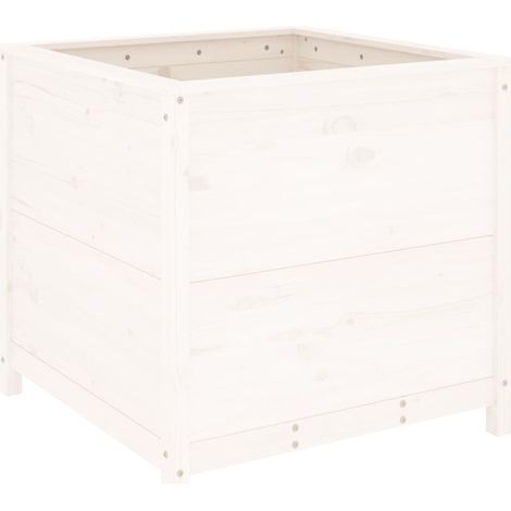 Maison Exclusive - Jardinière blanc 82,5x82,5x78 cm bois massif de pin