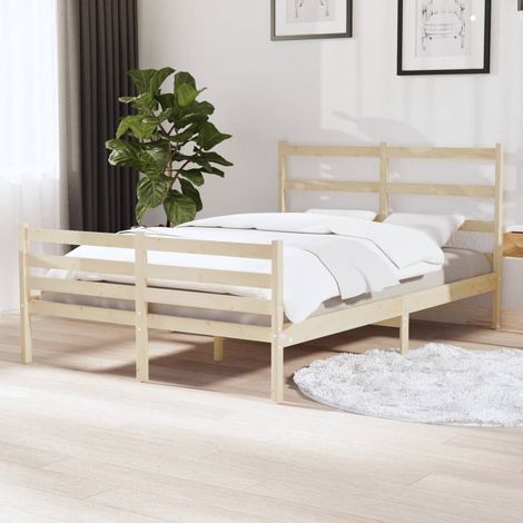 Bed Frame without Mattress Solid Wood Small Double vidaXL (1/5)