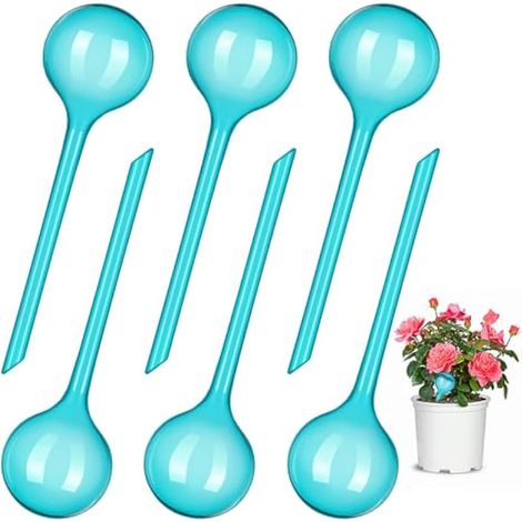 6 Boules d'arrosage pour plantes, 8 cm/3,15 pouces, grandes ampoules d'arrosage automatique, dispositif d'arrosage pour plantes d'intérieur et d'extérieur