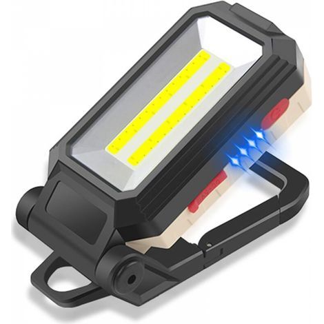 Lampe de travail COB, projecteur LED portable rechargeable par USB avec magnétique pour réparation automobile, pêche, camping, pêche et chantier de construction (1/4)