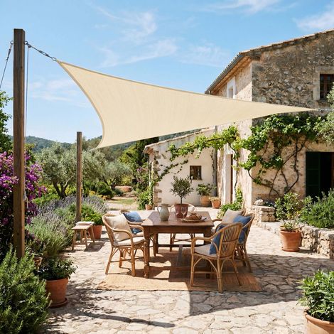 Jardinion Sonnensegel Dreieck - 3,6 x 3,6 x 3,6m, Beige