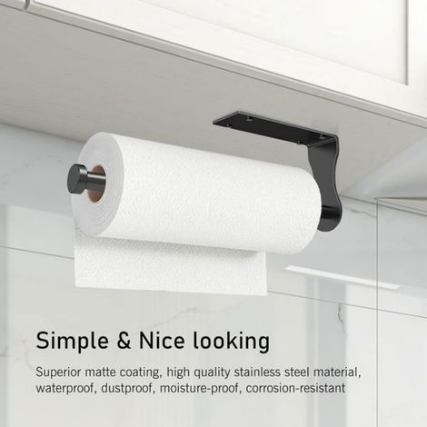 Porte-serviettes en papier, utilisable à une main sous l'armoire, avec amortisseur réglable, support mural facile à déchirer, pour (1/5)