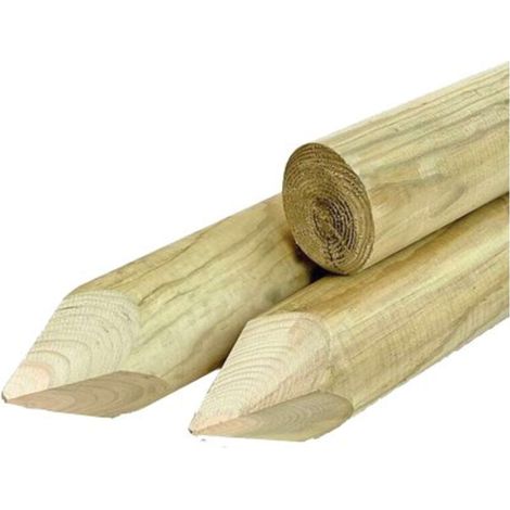 PALO TONDO + PUNTA LEGNO EURO - PINO IMPREGNATO CM  8 H.CM 250 - 1 pezzo
