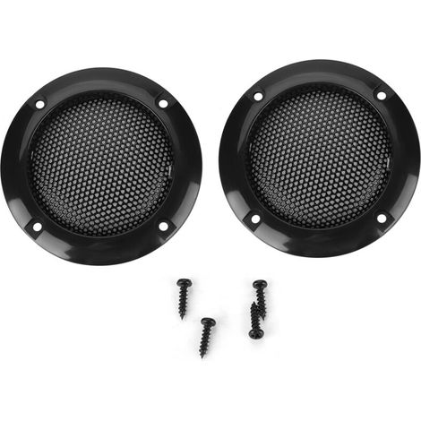 Grille de Protection pour Haut-Parleur de Voiture, Maille Acier 2 Pouces, Cercle Décoratif Noir (1/5)