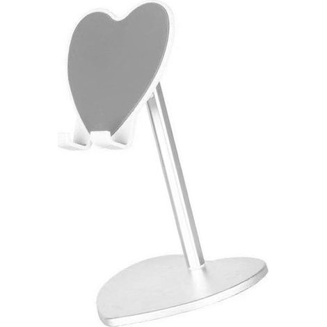 Support de téléphone de bureau ergonomique en forme de cœur, support pliable pour tablette, matériau métallique pour le transport et l'enregistrement vidéo (1/5)