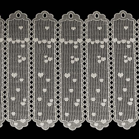 Brise bise en macramé au style romantique Ecru 30x45 cm