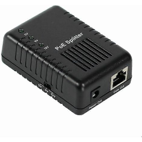 Gigabit-PoE-Splitter mit umschaltbarer Spannung (5 V, 9 V, 12 V) per DIP-Schalter, kompatibel mit Nicht-PoE-fähigen IP-Kameras, Routern und WLAN-Access-Points – JXLGV (1/5)