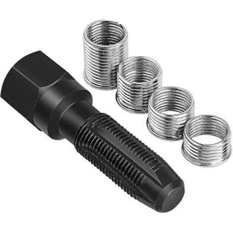 5 Piece Spark Plug Thread Repair Tool Set M14 x 1.25, Spark Plug Rethreading, Cylinder Head Rethreading Kit 4 Inserts (1/4)