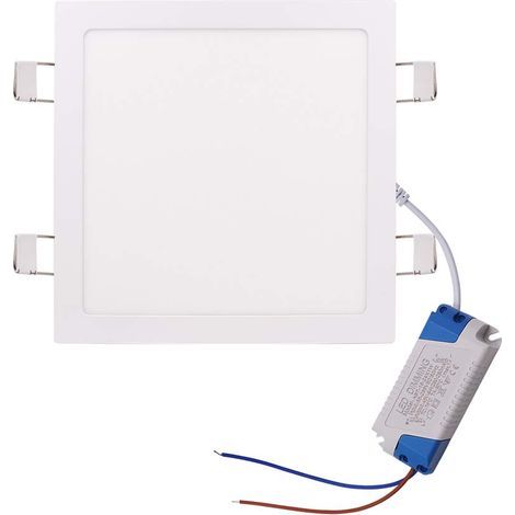 Éclairage LED encastré carré 24 W — Plafonnier LED blanc ultra-fin, panneau lumineux dimmable, luminaire blanc — Idéal pour l'éclairage résidentiel, de bureau et commercial. (1/5)